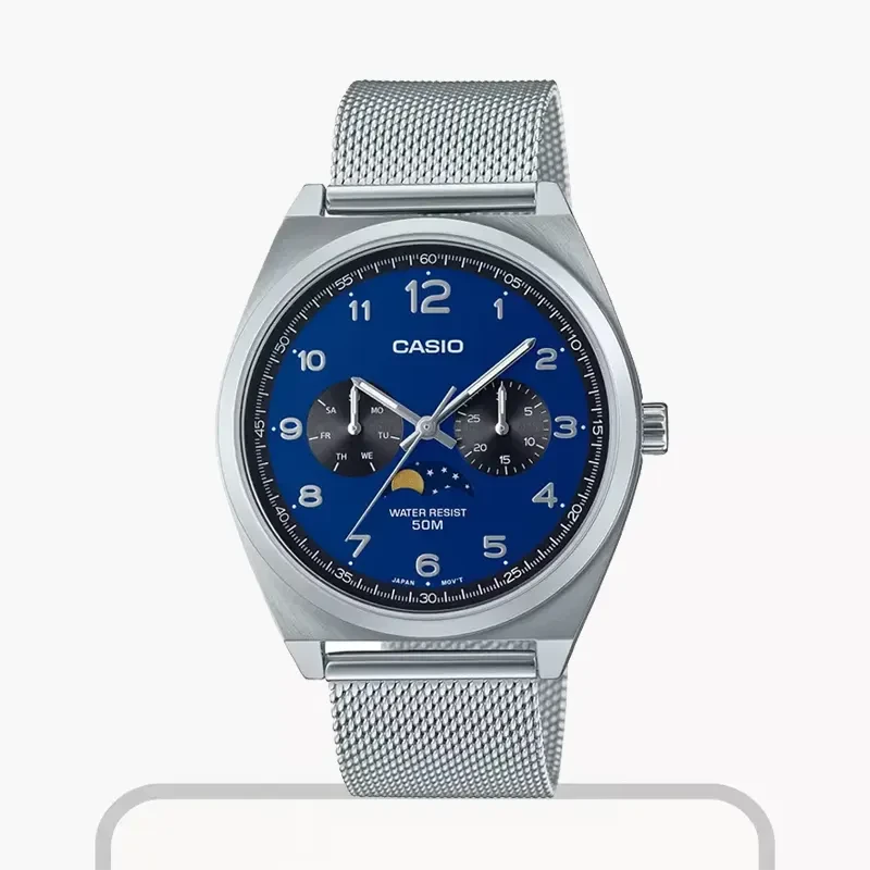 Casio Moon Phase Blue Dial Analog  Men's Watch | MTP-M300M-2AV